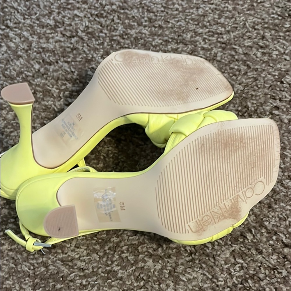 Calvin Klein Braided Yellow Heels - Picture 6 of 10
